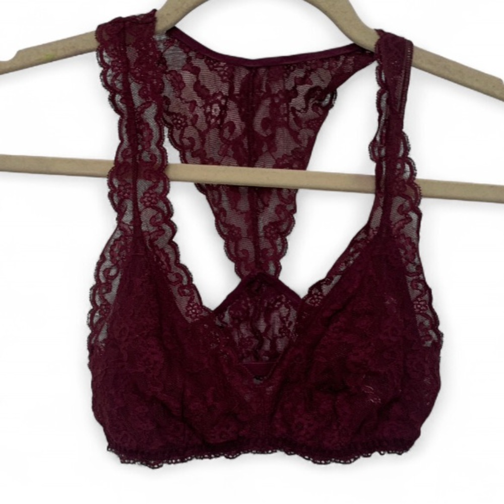 Victoria's Secret Burgundy Lace Racerback Bralette